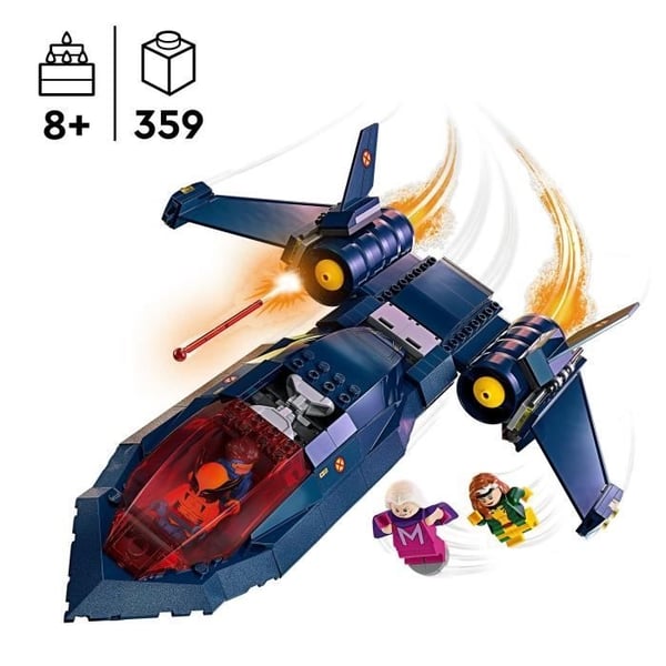 LEGO 76281 Marvel X-Men X-Jet Jagerfly Legetøj med Superhelte Minifigurer: Wolverine