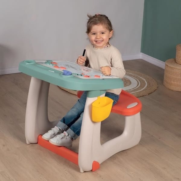 Petit Ecolier Skrivebord - Smoby - 80 tilbehør inkluderet - Grøn - 63 X 69 X 58 - Fra 3 år