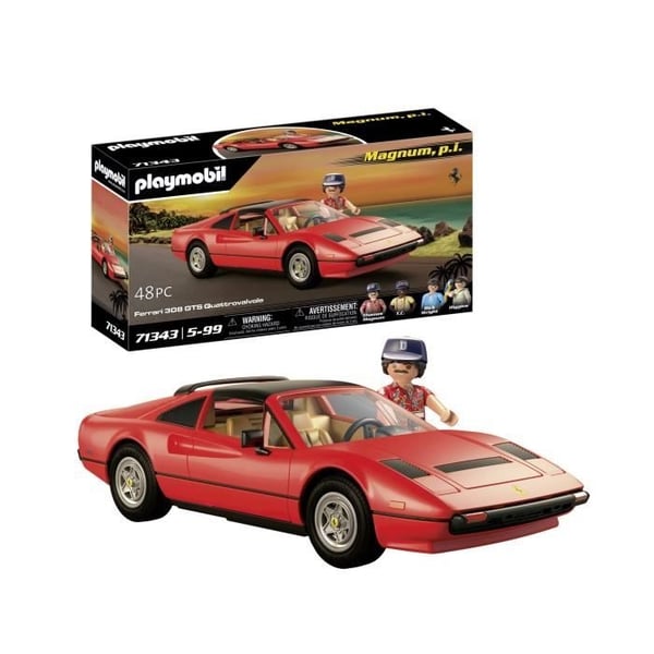 PLAYMOBIL 71343 Magnum Ferrari 308GT, Klassiske biler, Voksen, Samlerbil, 48 dele