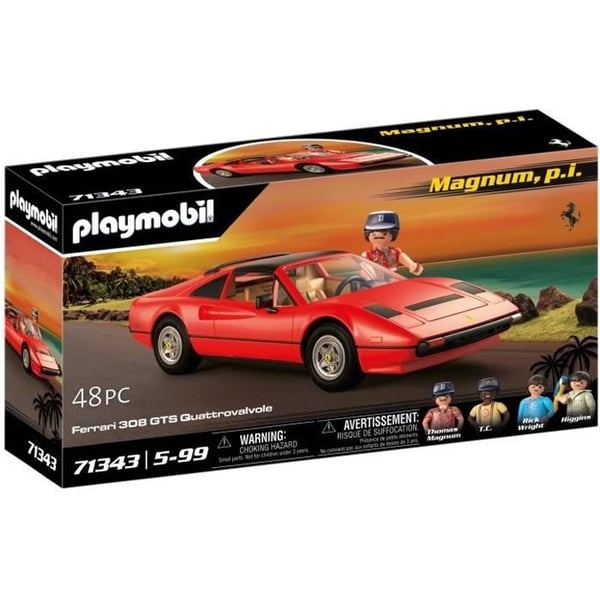 PLAYMOBIL 71343 Magnum Ferrari 308GT, Klassiske biler, Voksen, Samlerbil, 48 dele