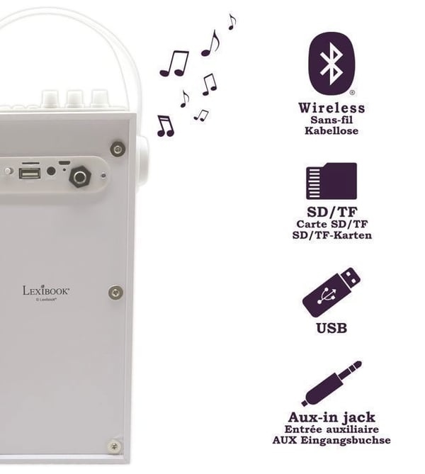 Lasten karaoke-kaiutin - LEXIBOOK - iParty - Bluetooth V5.0 - Valotehosteet