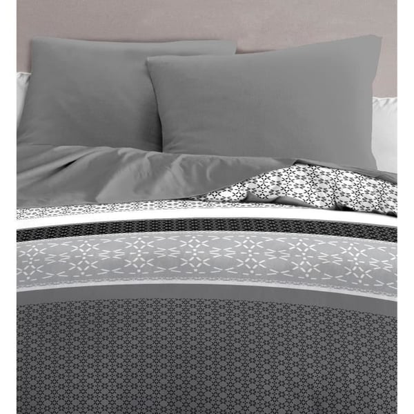 Sæt med 2 pudebetræk - HOME LINGE PASSION - 63 x 63 cm - Antracitgrå