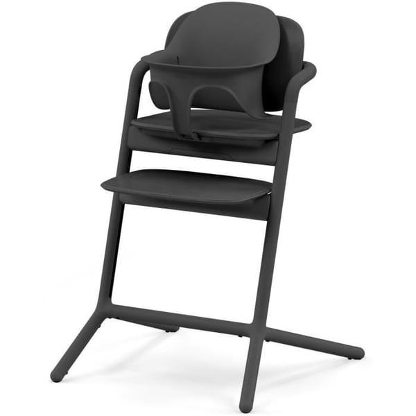 CYBEX - Højstol - 3 i 1 pakke - LEMO 2 - Sort - Justerbar i højde og dybde - Babysæt inkluderet