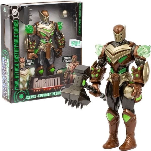 Leddelt figur - GORMITI - Gormiti med jordlysangreb - Rockard - 27 cm - fra 4 år - GRV074