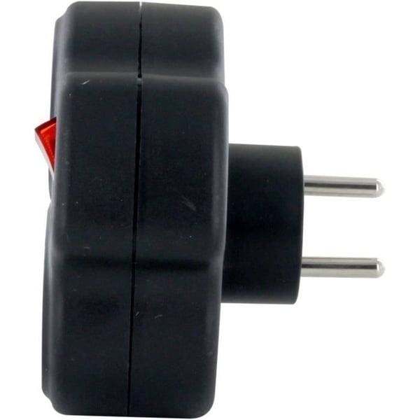 Domino 3x16A - CHACON - Trekant med afbryder - Sort