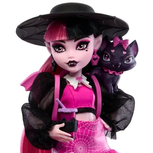 Monster High Draculaura -nukke lemmikillä ja asusteilla HRP64