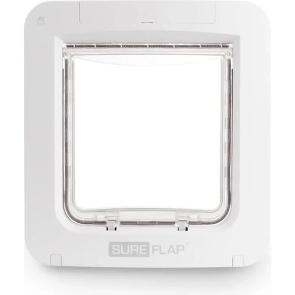 SUREFLAP Stor kattlucka med mikrochipanslutning - Vit - 178 mm x 170 mm (Levereras utan nav)