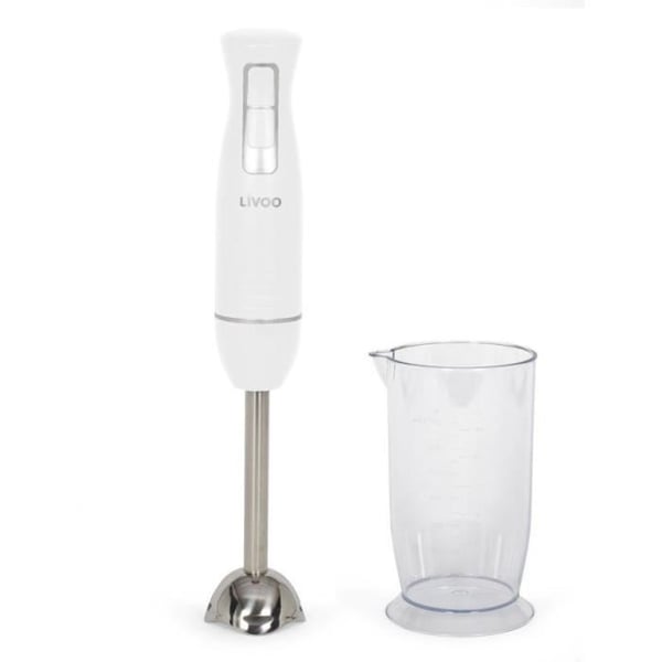 Stavblender med skål - LIVOO - DOP245W - 400 W - 2 hastigheder - Hvid
