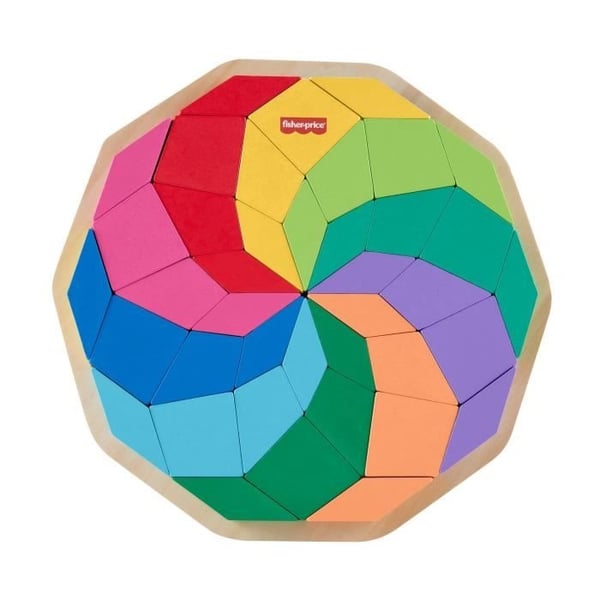 Fisher-Price-Træmandala-puslespil - 40-brikkers geometrisk mønsterpuslespil HXT94