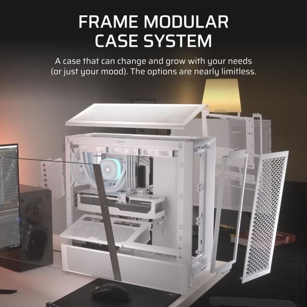 PC-kabinet - CORSAIR - FRAME 4000D-serien - Miditower - Hvid