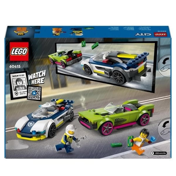 LEGO 60415 City Politibil og Superbiljagt, Legetøj med Minifigurer, Gave til Børn