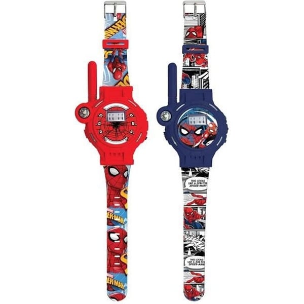 SpiderMan 200m 2-i-1 Walkie-Talkie Ur - LEXIBOOK - Rød - Til børn fra 3 år - Spiderman Licens