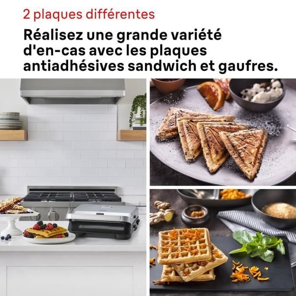 Grill - BRAUN - Sandwichmaskine 5 SM5005 - 800 W - Rustfrit stål / Sort