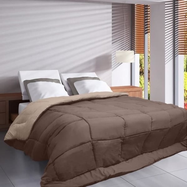 HUDSON Kevyt mikrokuitupeitto 200g/m² 240x260cm Taupe & Pellava