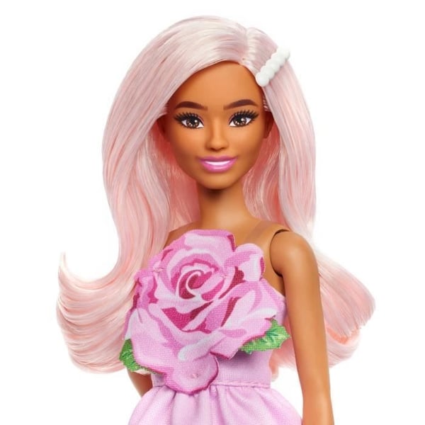 Barbie - Barbie Fashionistas Dukke Lyserød Stropløs Kjole med Tilbehør - Barbie - HYT94