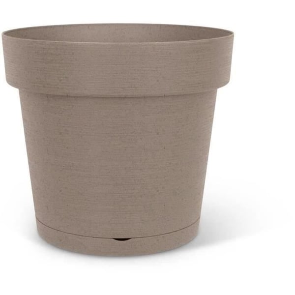 Selvvandende potte - GARDEN ID Glamour - Taupe 40 cm - Kornet overflade - Indendørs/udendørs - Elegant design - Indeholder træ.