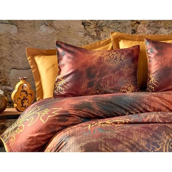 Sengesæt - 1 dynebetræk 220 x 240 cm + 2 pudebetræk 60 x 60 cm - 100% microsatin polyester - Rød