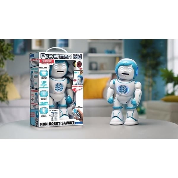 LEXIBOOK POWERMAN KID Tosproget Uddannelsesrobot - Lær og leg på fransk og engelsk