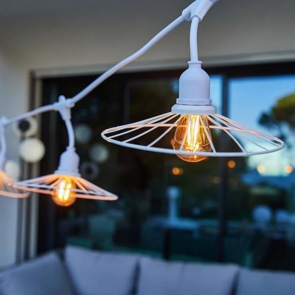 Udendørs lysgirlande - LUMISKY - CHIC WHITE LIGHT - 6 m - 10 glødepærer - E27 - varm hvid LED