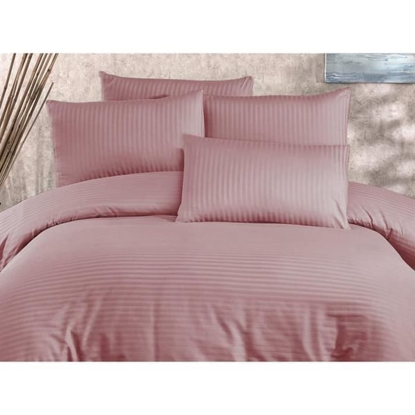 Sengesæt - 1 dynebetræk 220 x 240 cm + 2 pudebetræk 60 x 60 cm - 80% bomuld, 20% polyester - Pudderfarvet
