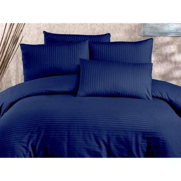 Sengesæt - 1 dynebetræk 220 x 240 cm + 2 pudebetræk 60 x 60 cm - 80% bomuld, 20% polyester - Blå