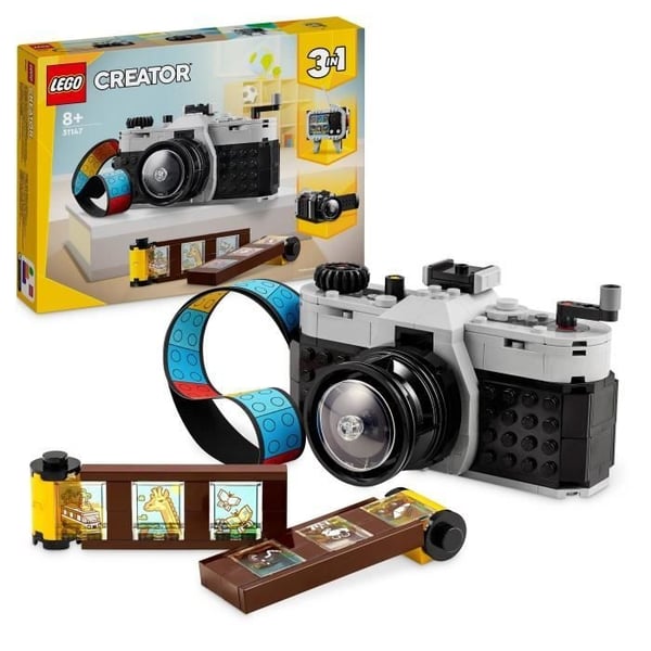 LEGO 31147 Creator 3-i-1 Retrokamera, Transformerbart legetøj med 3 modeller, Kontor- og soveværelsesindretning