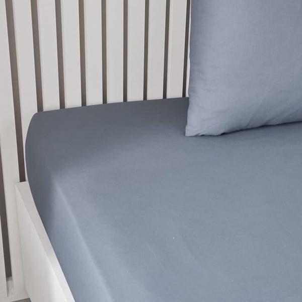 TODAY Essential Stræklagen - 90 x 190 cm - 1 person - 100% Ensfarvet Bomuld - Denim
