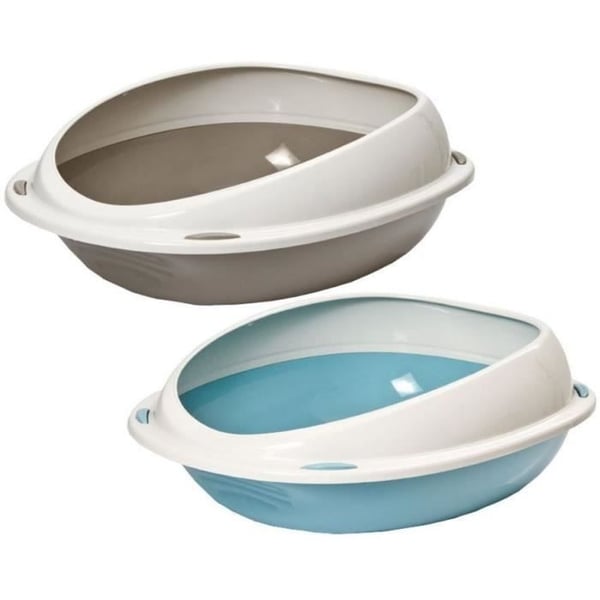 Kattebakke - AIMÉ - Oval med aftagelig kant - Til katte - 45 x 36 x 15,5 cm