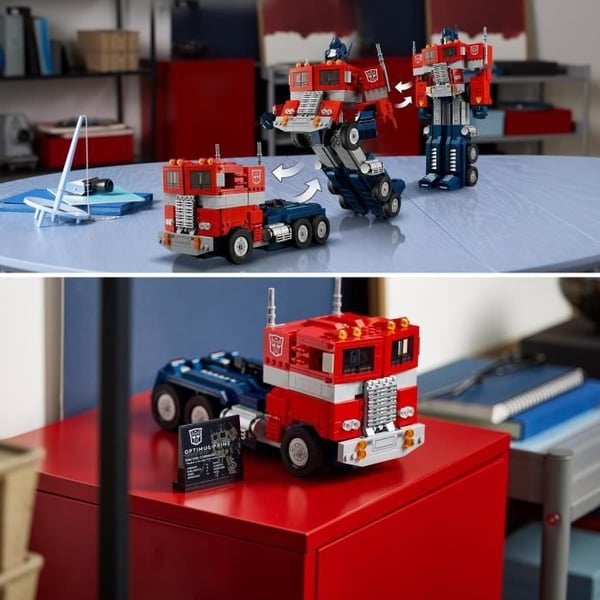 LEGO ICONS™ 10302 Optimus Prime, Transformers Autobot Robot Minifigur, Lastbilmodel, Voksen