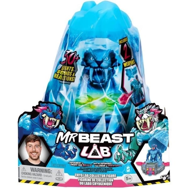Cryo Lab - MOOSE TOYS - Hr. Beast Lab - 18 cm, 30 lys og lyde, 2 samlerdyr