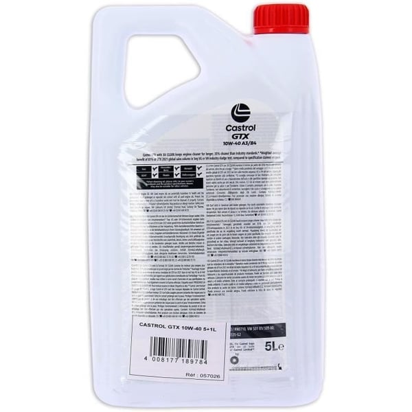 Motorolie - CASTROL GTX - 10W-40 A3/B4 - 5L+1L - 057026