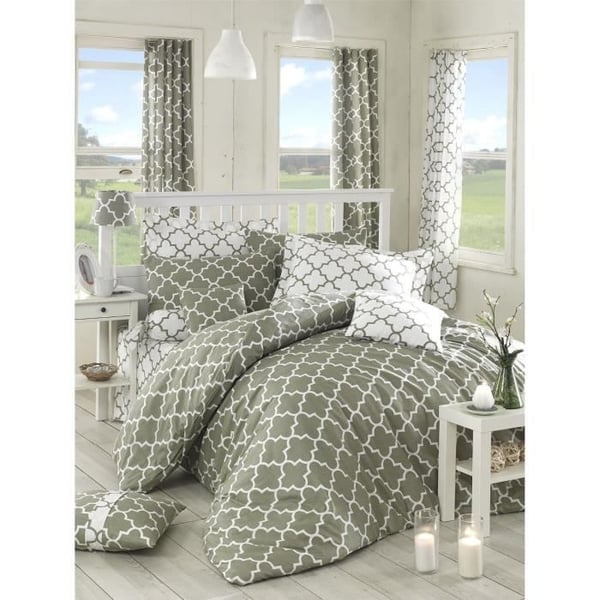 Sengesæt - 1 dynebetræk 220 x 240 cm + 2 pudebetræk 60 x 60 cm - 100% forstærket bomuld - Grå Sengesæt - 1 dynebetræk 220 x 240 cm + 2 pudebetræk 60 x 60 cm - 100% forstærket bomuld - Grå