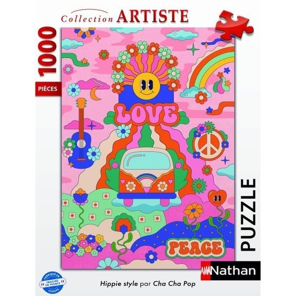 1000 brikkers hippie-stil / Cha Cha Pop-puslespil, alder 14, premium kvalitetspuslespil, kunstnersamling, 12001443, Nathan