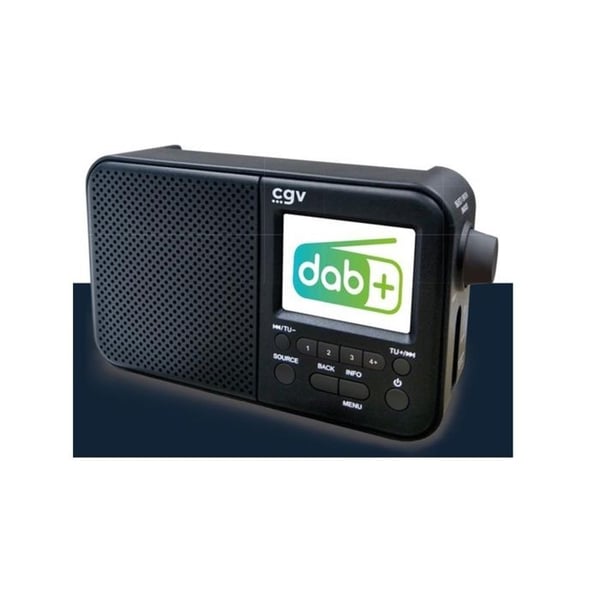 DAB+ og FM bærbar radio - CGV - DR7+ - 2,4 TFT farveskærm - Hovedtelefonstik - Økoforbrug