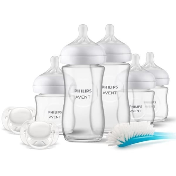 Fødselssæt til sutteflasker i naturligt glas - PHILIPS AVENT - Nyfødtsæt - 240 ml - Unisex