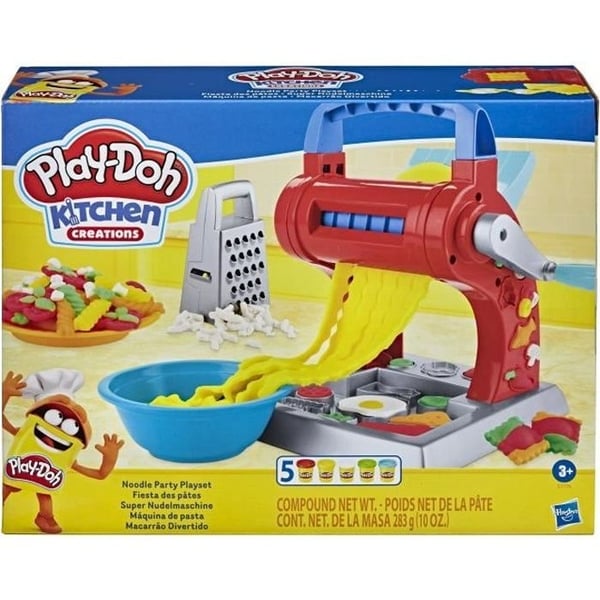 Play-Doh Pastatehdas, 5 väriä myrkytöntä Play-Doh-tahnaa, Kitchen Creations, 3-vuotiaille ja sitä vanhemmille Play-Doh Pastatehdas, 5 väriä myrkytöntä Play-Doh-tahnaa, Kitchen Creations, 3-vuotiaille ja sitä vanhemmille