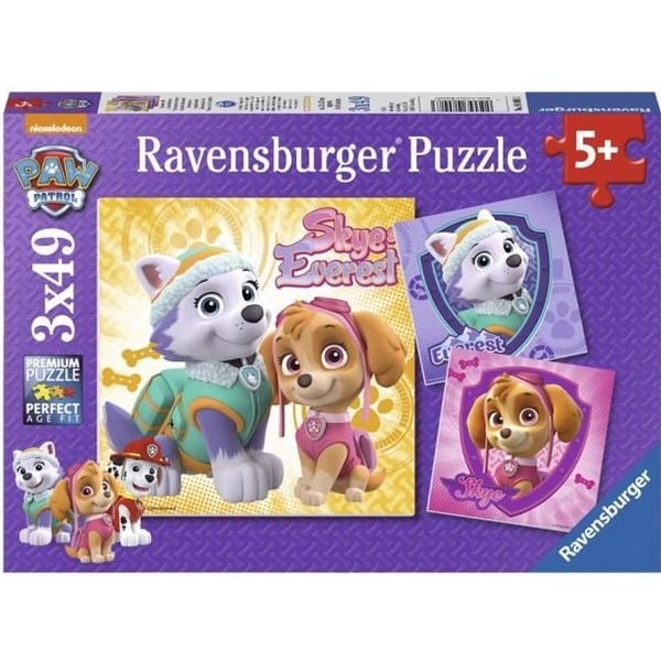 PAW PATROL Puslespil 3x49 brikker - Charmerende hunde - Ravensburger - Børn fra 5 år