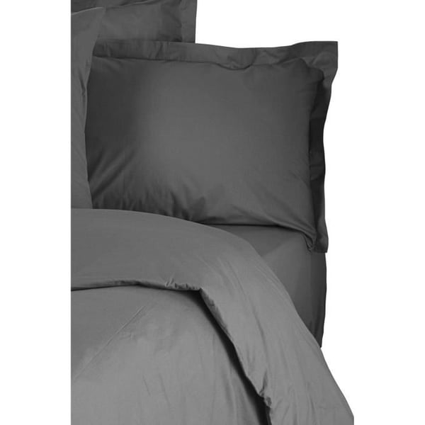 Sengesæt - 1 dynebetræk 220 x 240 cm + 2 pudebetræk 60 x 60 cm - 100% forstærket bomuld - Antracit