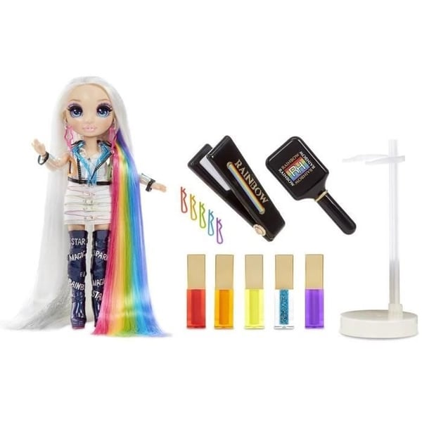Rainbow High Hair Studio | Hårstudio - 1 x 27 cm dukke + hårfarveprodukter og tilbehør