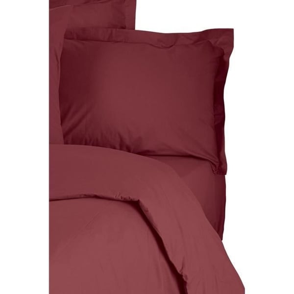 Sengesæt - 1 dynebetræk 220 x 240 cm + 2 pudebetræk 60 x 60 cm - 100% forstærket bomuld - Rød