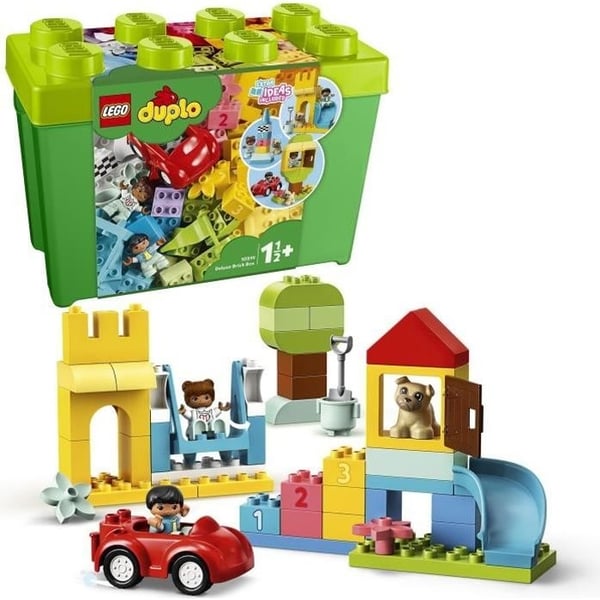 LEGO 10914 DUPLO Deluxe Klodskasse, Byggesæt med Opbevaring, Pædagogisk Legetøj til Babyer 1,5 År