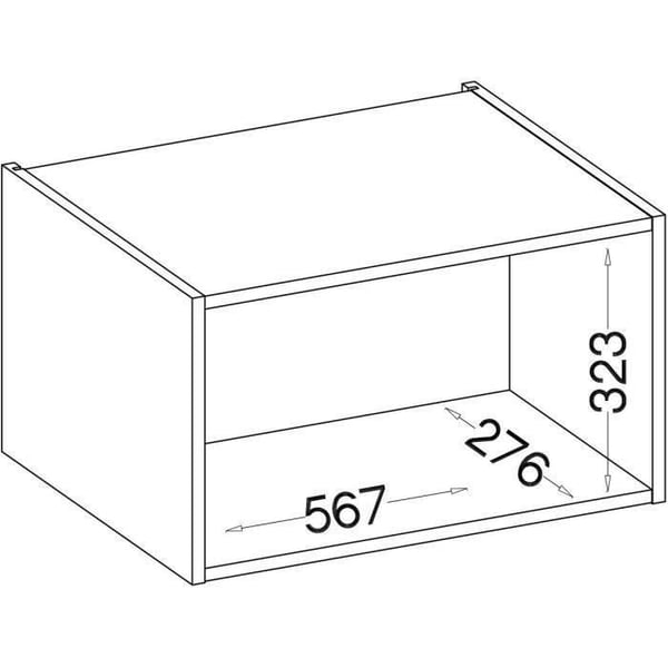 MODENA - Højskab med emhætte - 1 dør - 60 x 31 x 72 cm - Håndlavet eg / Mat sort