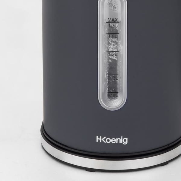 H.KoeNIG Boe52 Elkedel - Kapacitet 1,7 L - Justerbar temperatur 40 til 110°C - LCD-skærm - Matgrå