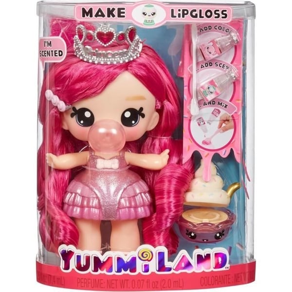 Yummiland - Stor 25 cm dukke til at style og kramme - Kæledyr + duftende læbepomade - Bianca - Fra 4 år