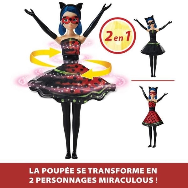 Mariehøne Transformationsdukke - BANDAI - Mirakuløs 26 cm - Outfitskift