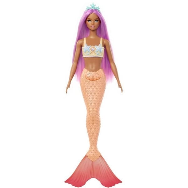 Barbie havfruedukker med farverigt hår og finner og pandebånd HRR05