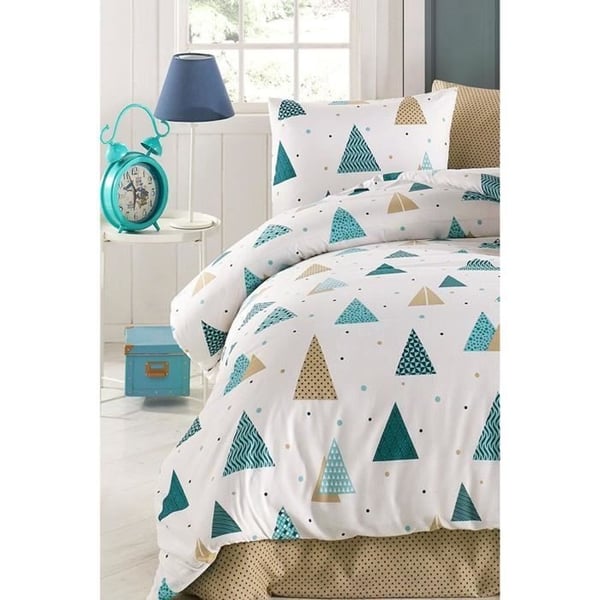 Sengesæt - 1 dynebetræk 220 x 240 cm + 2 pudebetræk 60 x 60 cm - 65% bomuld, 35% polyester - Hvid