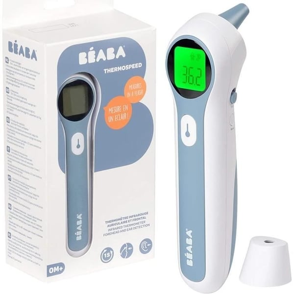 BÉABA - Berøringsfrit digitalt infrarødt termometer - Pande - Øre - Omgivelsesmåling - Feberalarm - Thermospeed