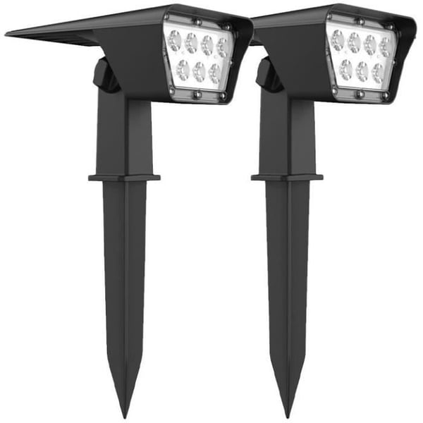 2 aurinkokennovalaisimen setti, 2 yhdessä, kiinnitettäväksi tai liimaattavaksi - LUMISKY - CURTIS - K31,5 cm - valkoinen LED