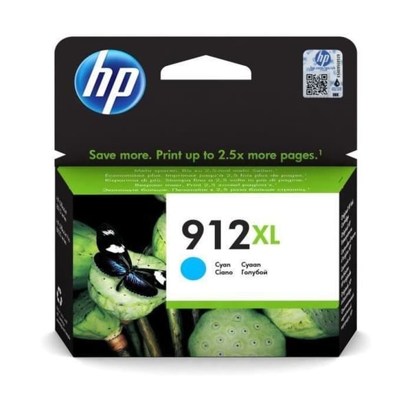 HP 912XL højtydende cyan original blækpatron (3YL81AE) til HP OfficeJet 8010-serien/OfficeJet Pro 8020-serien